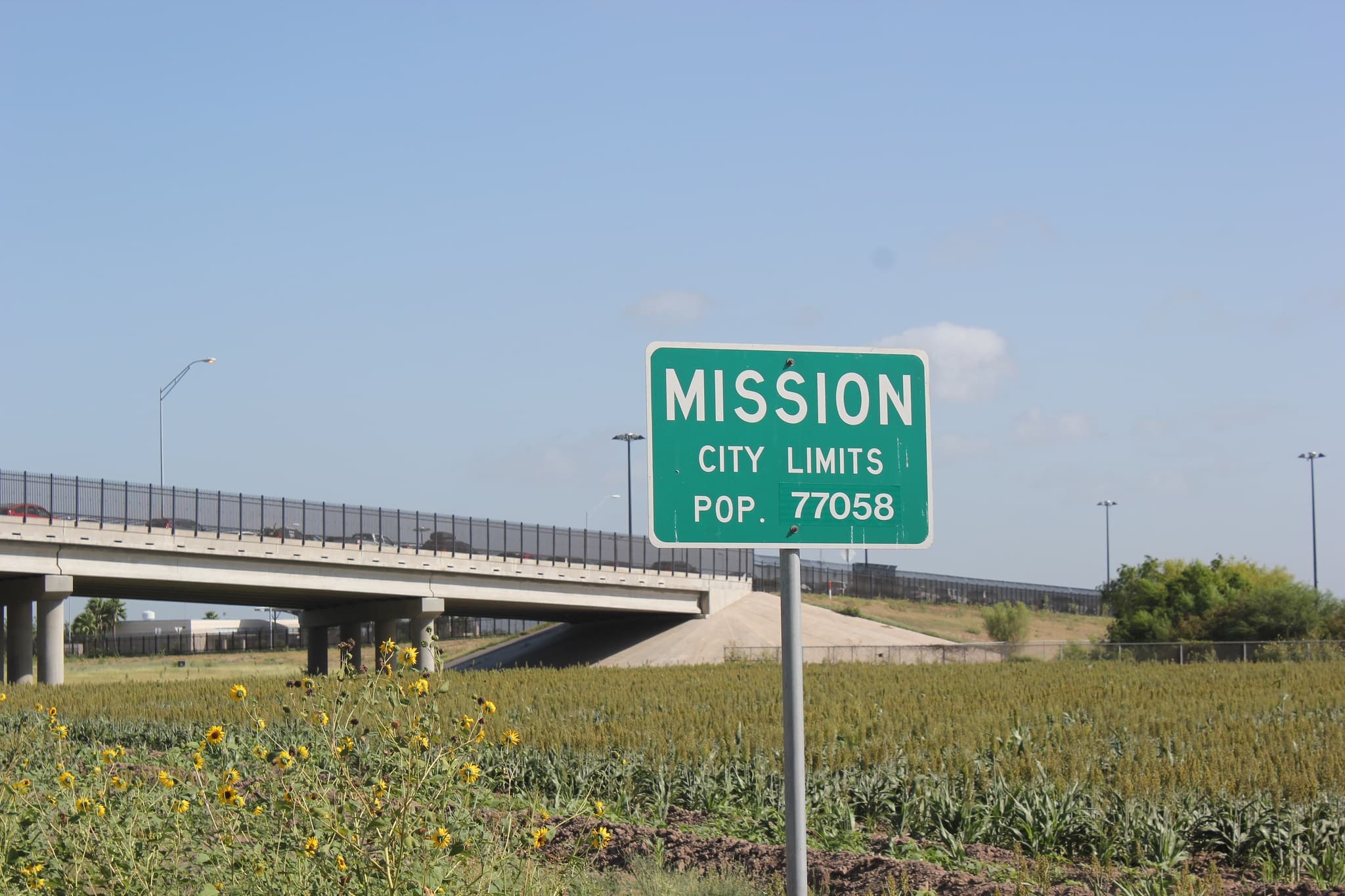 Mission Texas city limit sign