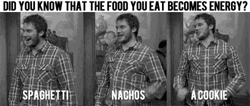parks and recreation chris pratt eating food for energy
