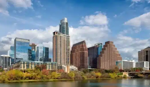 Austin downtown skyline on Colorado River