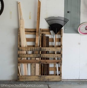 pallet with garden tools
