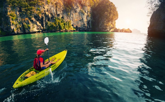 Woman kayaking