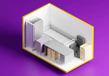 illustration of capacity of 10x15 Self storage unit with furniture.